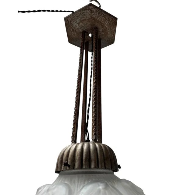 Art Deco Pendant Light by Muller Frères, 1930s For Sale - Image 9 of 13