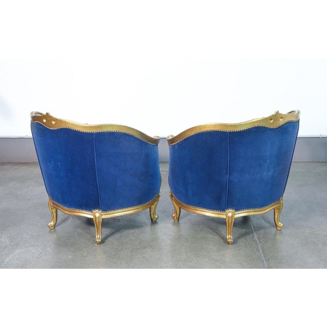 Wood Louis XIV Style Armchairs in Gilded Wood, Set of 2 For Sale - Image 7 of 16