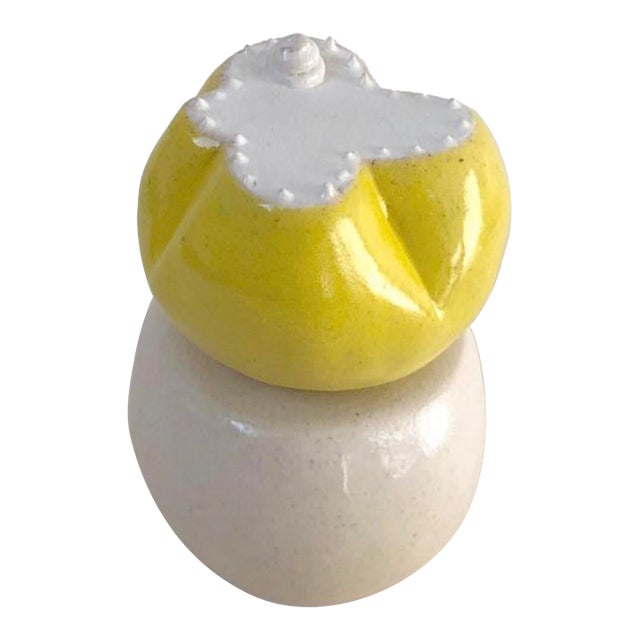 Abstract Contemporary Yellow Bud Ceramic Sculpture by Nikki Renee Anderson For Sale