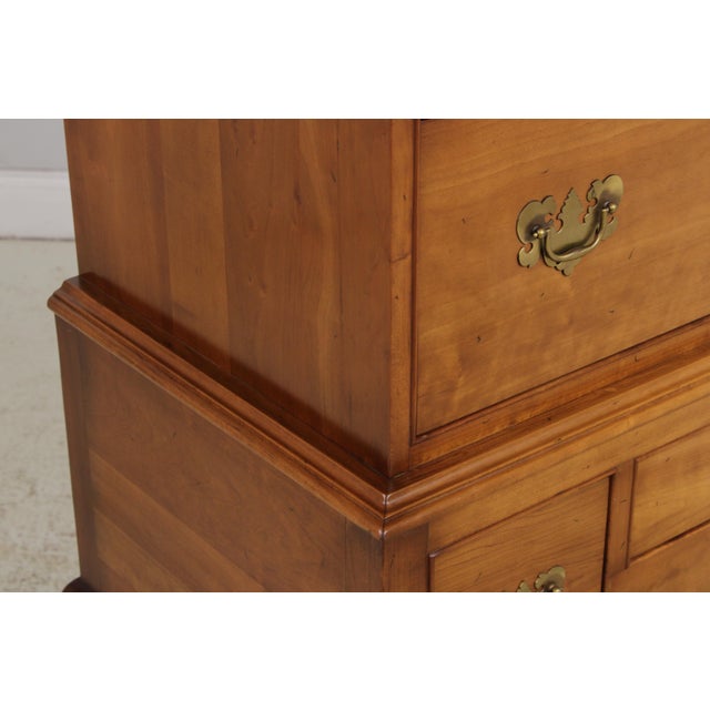 Stickley Cherry Queen Anne Flat Top Highboy Chest For Sale - Image 10 of 17