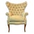 Tufted Wingback Chair in Italian Suede With French Nailheads For Sale