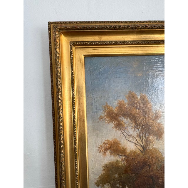 Antique 19th Century British Oil Painting “The Ford, Varaley Woods” by H. Pope For Sale - Image 12 of 12