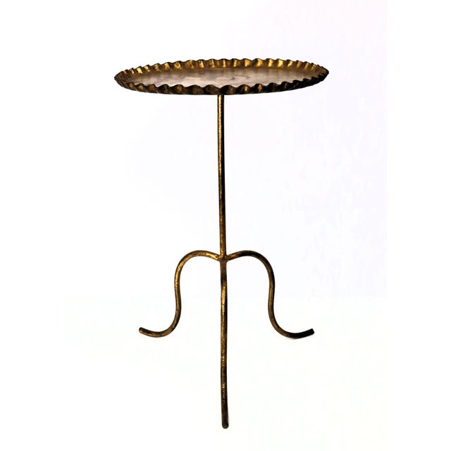 1950s Vintage Gold Metal Martini Table, 1950s For Sale - Image 5 of 10