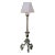 Mid-19th Century Italian Carved Polychrome Wood Floor Lamp With Scroll Base For Sale