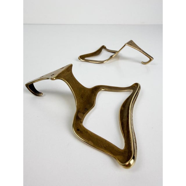 Mid-Century Modern Italian Brass Wall Coat Hooks in the style of Osvaldo Borsani, 1950s, Set of 2 For Sale - Image 18 of 18