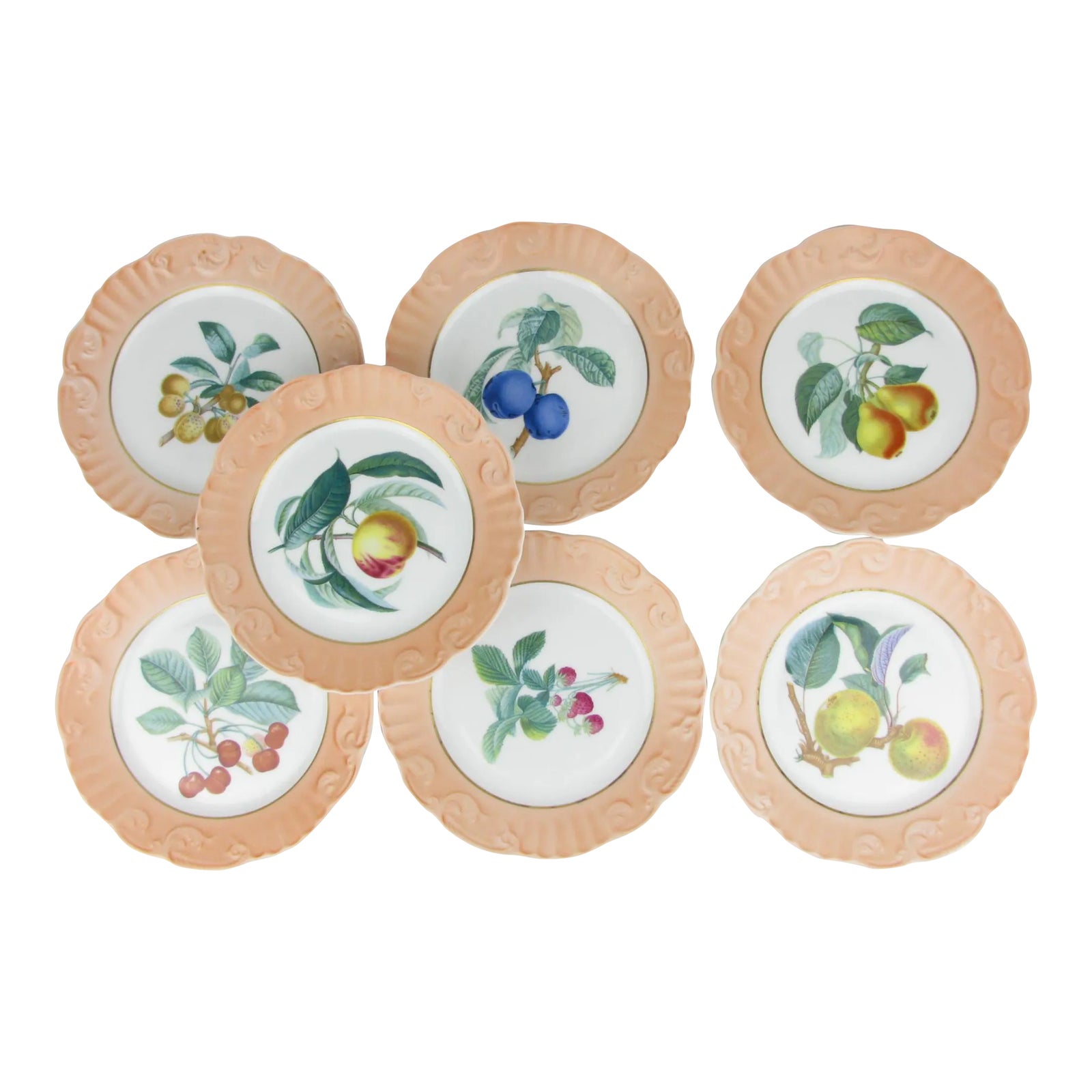 Vintage Vista Alegre for Mottahedeh Summer Fruit Porcelain Plates