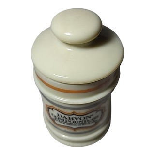 Antique Custard Glass Apothecary Jar Darvon Compound 65 Medicine Poison Pharmacy For Sale