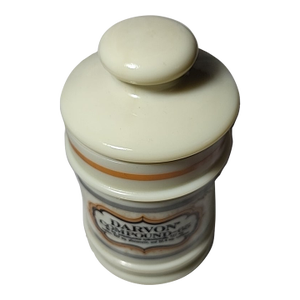Antique Custard Glass Apothecary Jar Darvon Compound 65 Medicine Poison Pharmacy