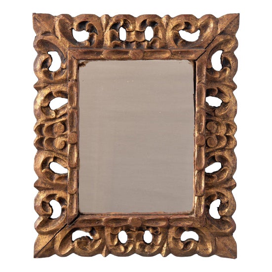 French Baroque Giltwood Openwork Mirror, 1900s For Sale