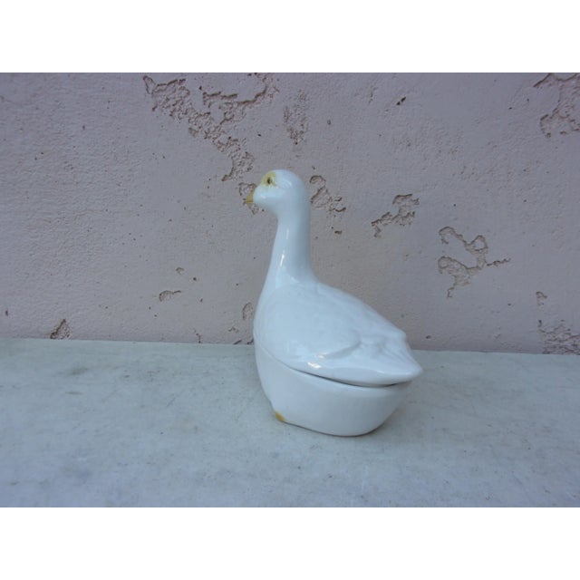 French Country Circa 1950 Majolica Goose Tureen For Sale - Image 3 of 6
