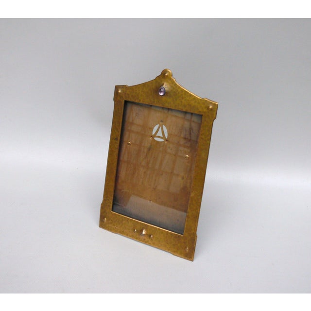 Art Nouveau Brass Picture Frame in the style of Mathildenhöhe Darmstadt, 1890s For Sale - Image 3 of 14