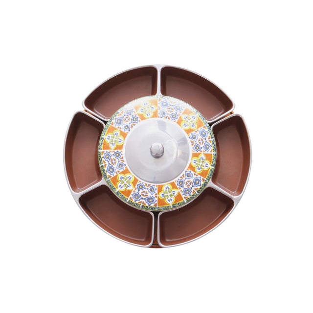 Mid-Century Modern Late 20th Century Mid Century Modern Lazy Susan Seving Tray by Lenox For Sale - Image 3 of 8