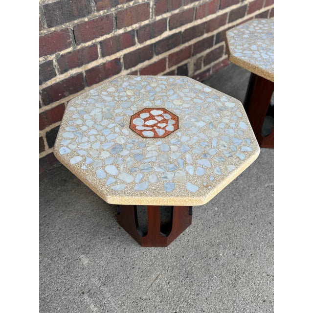 Tan Harvey Probber Mid Century Travertine Side Tables For Sale - Image 8 of 11