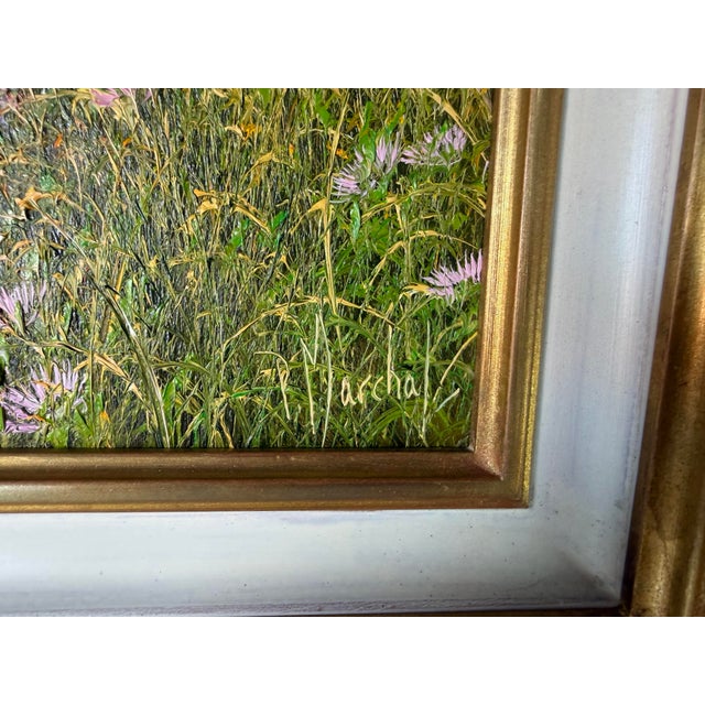 2003 Patrice Marchal “Fertilité” French Wildflower Landscape Oil on Canvas Painting – Framed For Sale - Image 10 of 12