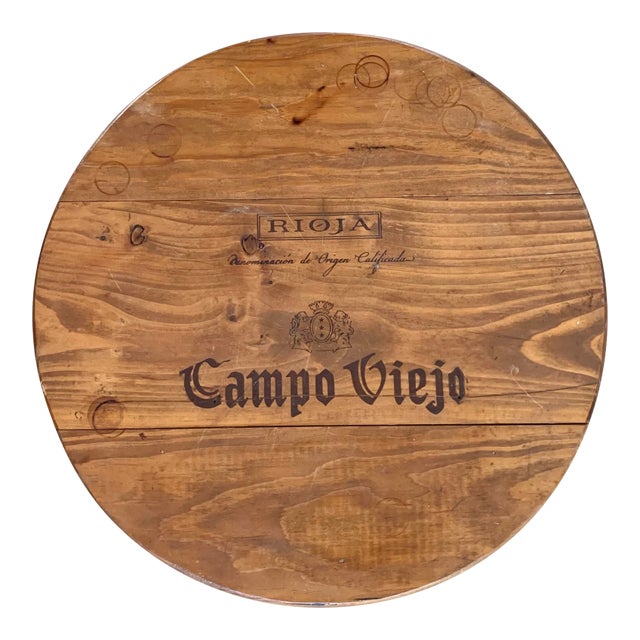Wine Country Wood Cask Lazy Susan - Serving Platter - Rioja Campo Viejo For Sale