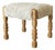 1950s Scandinavian Modern Sheepskin Stool For Sale