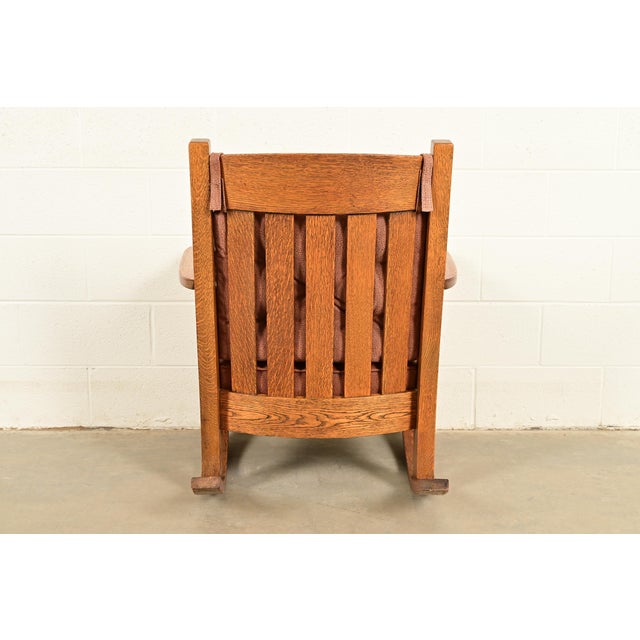 Harden Furniture Antique Mission Oak Arts & Crafts Rocking Chair, Circa 1910 For Sale - Image 12 of 13