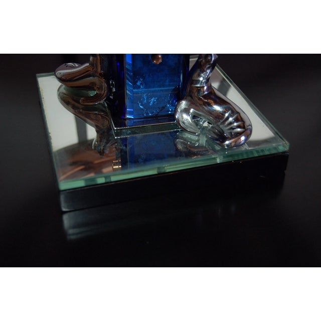 Art Deco Bronze & Tinted Glass Centerpiece from Buschi, 1930s For Sale - Image 4 of 8