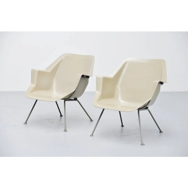 Gispen Set of Polyester Chairs Model 416 attributed to Wim Rietveld for Gispen, 1957 For Sale - Image 4 of 13