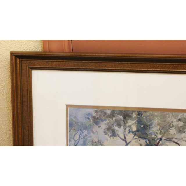 An English Village scene watercolor by Max Ludby, circa 1914. Typically etherial watercolor by Max Ludby (1853-1943), the...