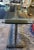Contemporary Modern Style Brushed Steel Truss Base Glass Top Elongated Raised Rectangular Table (20th./21st Century) For Sale - Image 4 of 11