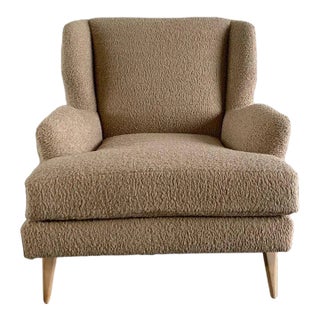 Mid Century Style Toast Wingback Chair For Sale