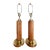 Mid Century Vintage Fluted Wood and Brass-Tone Neoclassical Column Table Lamps For Sale