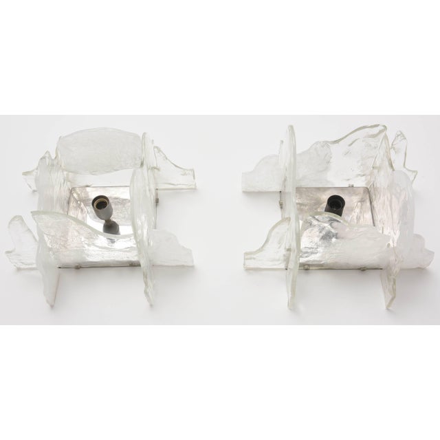 Mazzega Murano Murano Glass Wall Sconces by Mazzega, Italy, 1960s - a Pair For Sale - Image 4 of 11