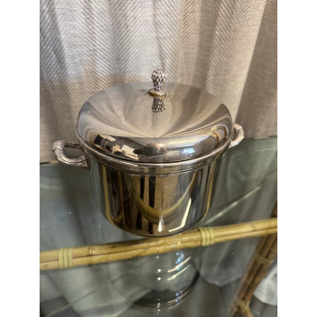 1950s Silver Pinecone Lid Ice Bucket For Sale - Image 5 of 5