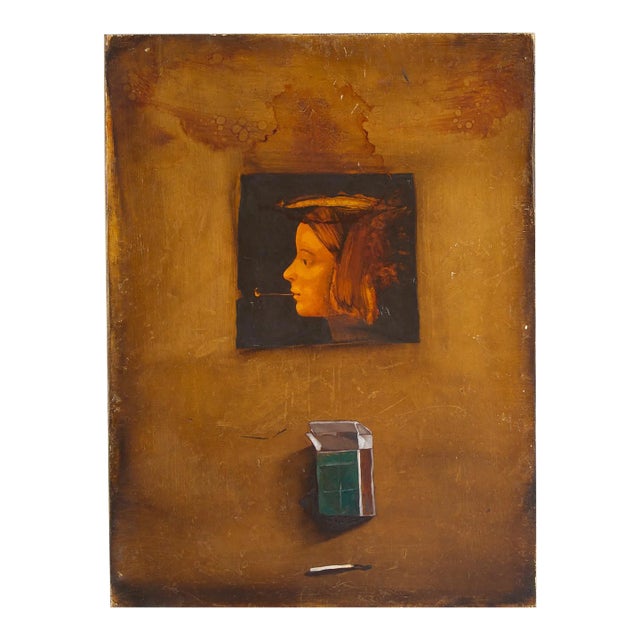 Trompe L’Oeil Oil on Canvas Painting by Yacov Feldman For Sale