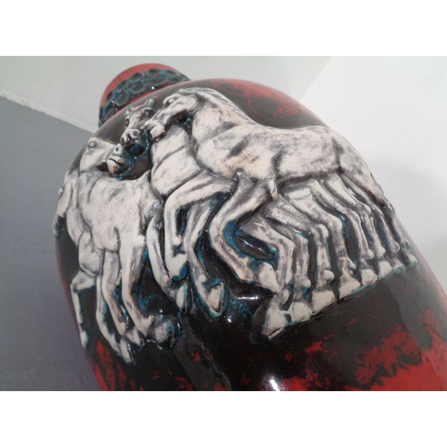 Black Large Ceramic 1020-60 Horse Vase from Walter Gerhards, 1960s For Sale - Image 8 of 17