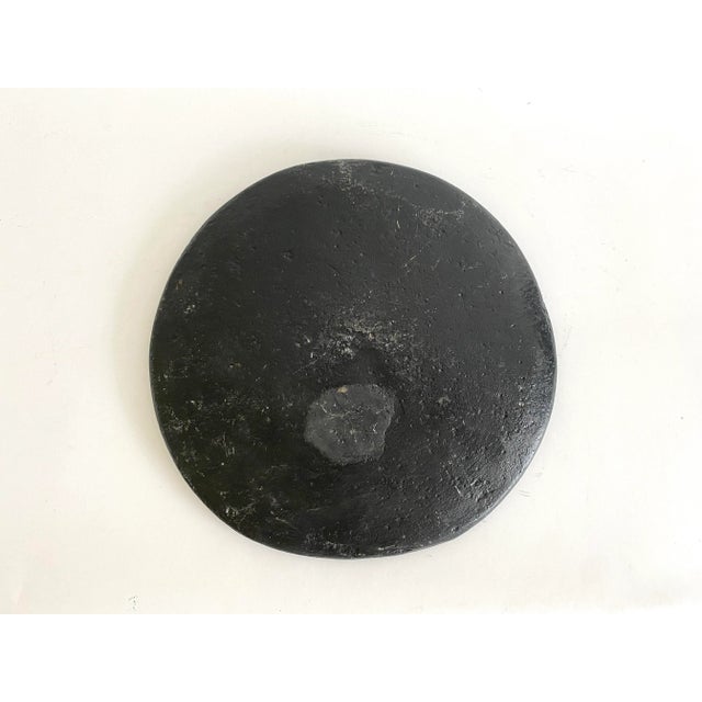 Primitive Black Limestone Charger Plateau For Sale In Los Angeles - Image 6 of 7