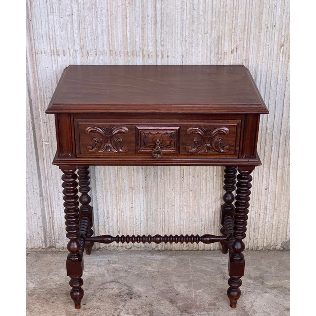 French 20th Century French Solid Carved Nightstands - a Pair For Sale - Image 3 of 13