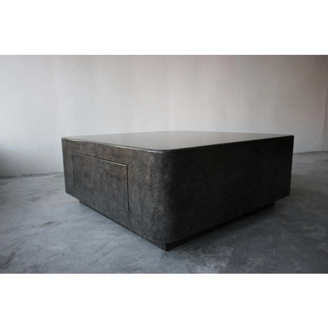 1980s Post Modern Lacquered Parchment Coffee Table For Sale In Las Vegas - Image 6 of 9