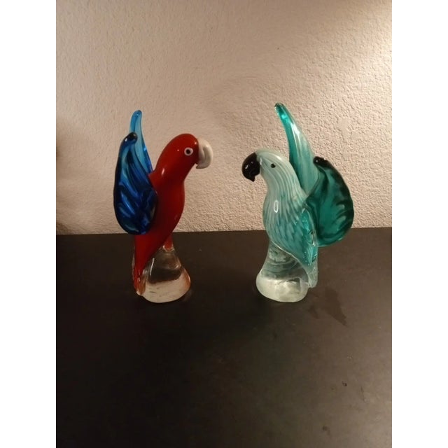 EXQUISITE Art Glass 8" SOARING TOUCAN Sculptures. These stunning art glass sculptures showcase a pair of elegant toucans...