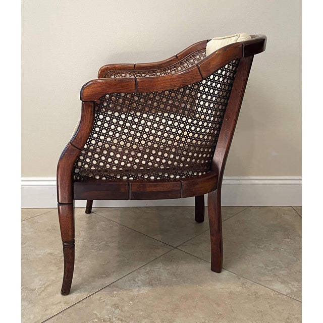 Vintage MidCentury Faux Bamboo Cane Barrel Back Armchair Chairish