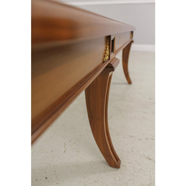 Brown John Widdicomb Attributed Regency Style Large Walnut Coffee Table For Sale - Image 8 of 13