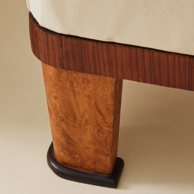 Art Deco French Art Deco Cocktail Chairs With Wood Detail, a Pair, 1940's For Sale - Image 3 of 9