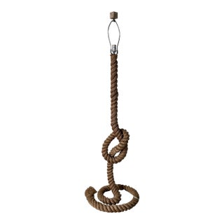 Vintage Audoux Minet Style Coastal Organic Sculptural Rope Knot Floor Lamp For Sale
