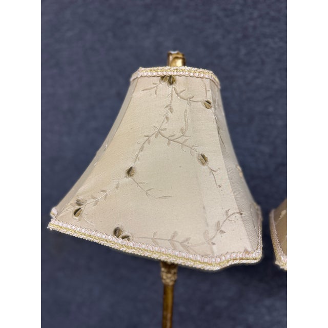 Gold Gilt-Stick Lamps/Pair For Sale - Image 12 of 13