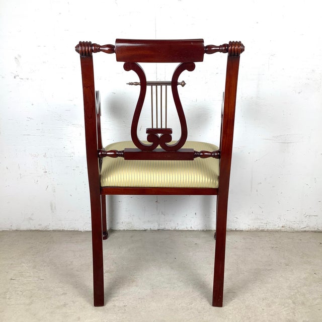 Vintage Mahogany Lyre-Back Armchair With Elegant Carved Details For Sale In Philadelphia - Image 6 of 12