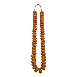 Vintage African Necklace/ Currency 50 Amber Beads Nigeria For Sale