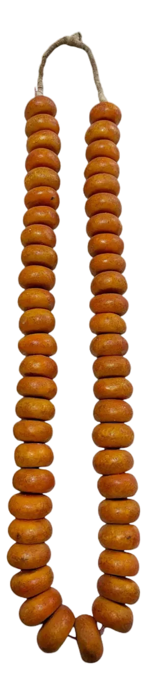 Vintage African Necklace/ Currency 50 Amber Beads Nigeria