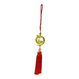 Crystal Glass Fengshui Fortune Green Pixiu Pendant Decor Tassel