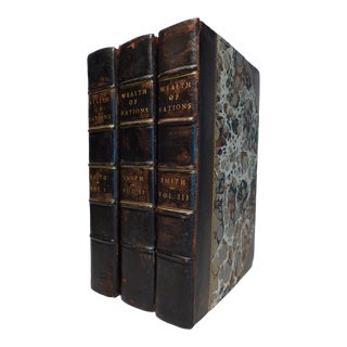 Early 19th Century Leather Volume Set, Adam Smith's an Inquiry Into the Nature and Causes of the Wealth of Nations - 3 Books For Sale