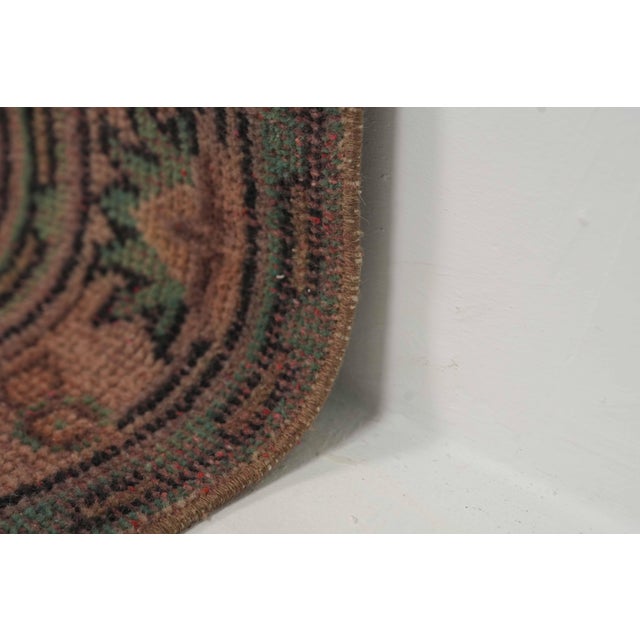 1970s 1970s Vintage Turkish Handmade Wool Cotton Pink Area Rug For Sale - Image 5 of 12