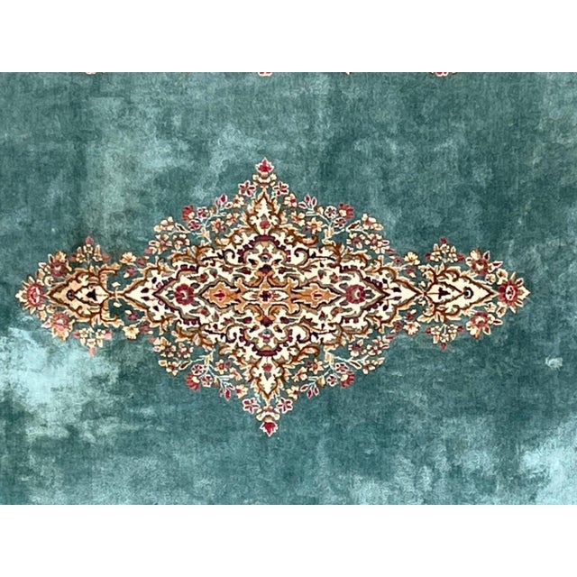 Wool pile genuine hand made vintage Persian Kerman rug- Thick pile.