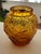 Hollywood Regency Vintage 1980s Amber Lead Glass Vase For Sale - Image 3 of 10
