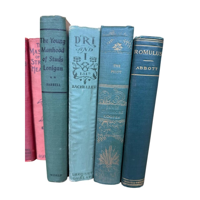 Set of 8 Antique Vintage Decor Designer Collection Hardcover Books Red Green Decor For Sale - Image 4 of 14