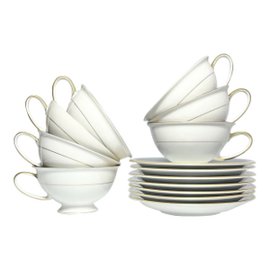 1960s Mid-Century Modern Rosenthal “Dignity” Tea Cups & Saucers - Set of 7